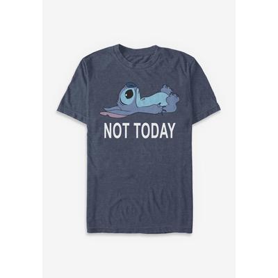 Men's Big & Tall Lilo & Stitch Not Today Graphic Tee by Disney in Navy Heather (Size 3XT)