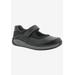 Women's Trust Flat by Drew in Black Leather (Size 8 XW)