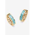 Women's Birthstone Gold-Plated Huggie Earrings by PalmBeach Jewelry in December