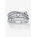 Women's .75 Cttw .925 Sterling Silver Cubic Zirconia Multi-Band Highway Ring by PalmBeach Jewelry in Silver (Size 6)