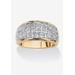 Women's 1.25 Tcw Pave Cubic Zirconia Ring Gold-Plated by PalmBeach Jewelry in Gold (Size 7)