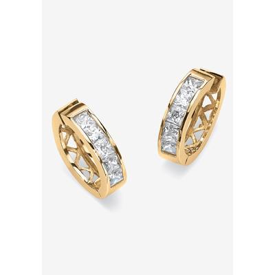 Women's Birthstone Gold-Plated Huggie Earrings by PalmBeach Jewelry in April