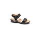 Wide Width Women's Dominica Sandal by Hälsa in Black Embossed (Size 10 W)