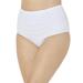 Plus Size Women's Shirred High Waist Swim Brief by Swimsuits For All in White (Size 26)