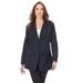 Plus Size Women's Denim Boyfriend Blazer by Roaman's in Dark Wash (Size 36 W)