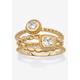 Women's .62 Tcw 18K Gold-Plated Sterling Silver Stack 3 Piece Cubic Zirconia Ring Set by PalmBeach Jewelry in Gold (Size 7)