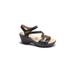 Women's Cindy Ankle Strap Wedge Sandal by Hälsa in Black Embossed (Size 6 1/2 M)