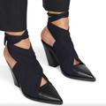 Burberry Shoes | Burberry Tillington Black Leather Ankle Wrap Mules | Color: Black | Size: 6