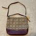 Coach Bags | Coach Laptop Bag/Large Purse In Tan And Maroon | Color: Tan | Size: Os