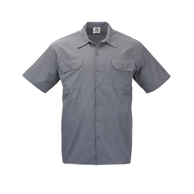 Barfly M60250GY1X Metro Edge Brewer Work Shirt w/ Short Sleeves - Poly/Cotton, Gray, X-Large