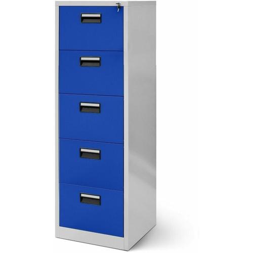 Aktenschrank Büroschrank Stahlschrank grau-blau 162x46x62 – grau-blau
