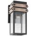 Nuvo Lighting 67540 - 1 Lamp 120 volt Black/Wood Clear Seeded Glass Outdoor Wall Lantern Light Fixture (HOMESTEAD 1 LT SM WALL LANTERN BLK/WD (60-7540))