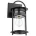 Nuvo Lighting 67640 - 1 Lamp 11" 120 volt Matte Black Clear Outdoor Wall Lantern Light Fixture (BRACER 1 LT SMALL WALL LANTERN BLK (60-7640))