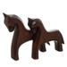 Novica Handmade Mother Horse Wood Sculpture