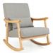 Upholstered Rocking Chair with Pillow and Rubber Wood Frame - 31" x 26" x 32.5"