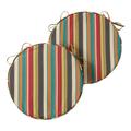 Greendale Home Fashions 18 x 18 Sunset Stripe Round Outdoor Chair Pad (Set of 2)