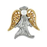 PinMart s Angel with Pearl Religious Spiritual Jewelry Brooch Style Lapel Pin