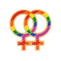 PinMart s Gay Pride Double Rainbow Venus Symbol LGBTQ Enamel Lapel Pin