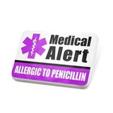Porcelein Pin Medical Alert Purple Allergic to Penicillin Lapel Badge â€“ NEONBLOND