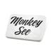 Porcelein Pin Vintage Lettering Monkey See Monkey Do Lapel Badge â€“ NEONBLOND