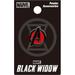 Marvel Black Widow Logo Colored Pewter Lapel Pin - Black Widow Marvel Novelty Pin Characters Pins for Backpacks Jackets for Men and Women Cute Pins for Lanyards Clothes and Hat Pins - 1 Inch