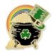 Pot of Gold Irish Top Hat Rainbow St. Patricks Day Enamel Lapel Pin
