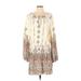 Mink Pink Casual Dress - Mini: Tan Paisley Dresses - Women's Size Medium - Print Wash