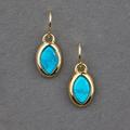 Lucky Brand 14K Gold Plated Turquoise Drop Earring - Women's Ladies Accessories Jewelry Earrings