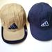 Adidas Accessories | 2- Adidas Infant Baseball Caps. Tan With Blue Stripes & Dark Blue With Stripes | Color: Blue/Tan | Size: Osbb