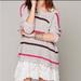 Free People Sweaters | Free People Complete In Stripes Slouchy Oversized Sweater Small | Color: Gray/Pink | Size: S