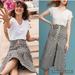 Anthropologie Skirts | Anthropologie Eva Franco Black And White Gingham Midi Lace Up Skirt Size Small | Color: Black/Cream | Size: S