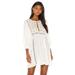 Free People Tops | New Free People Size Xs Charlotte Tunic Top Embroidered Mini Dress In Ivory | Color: Cream/White | Size: Xs