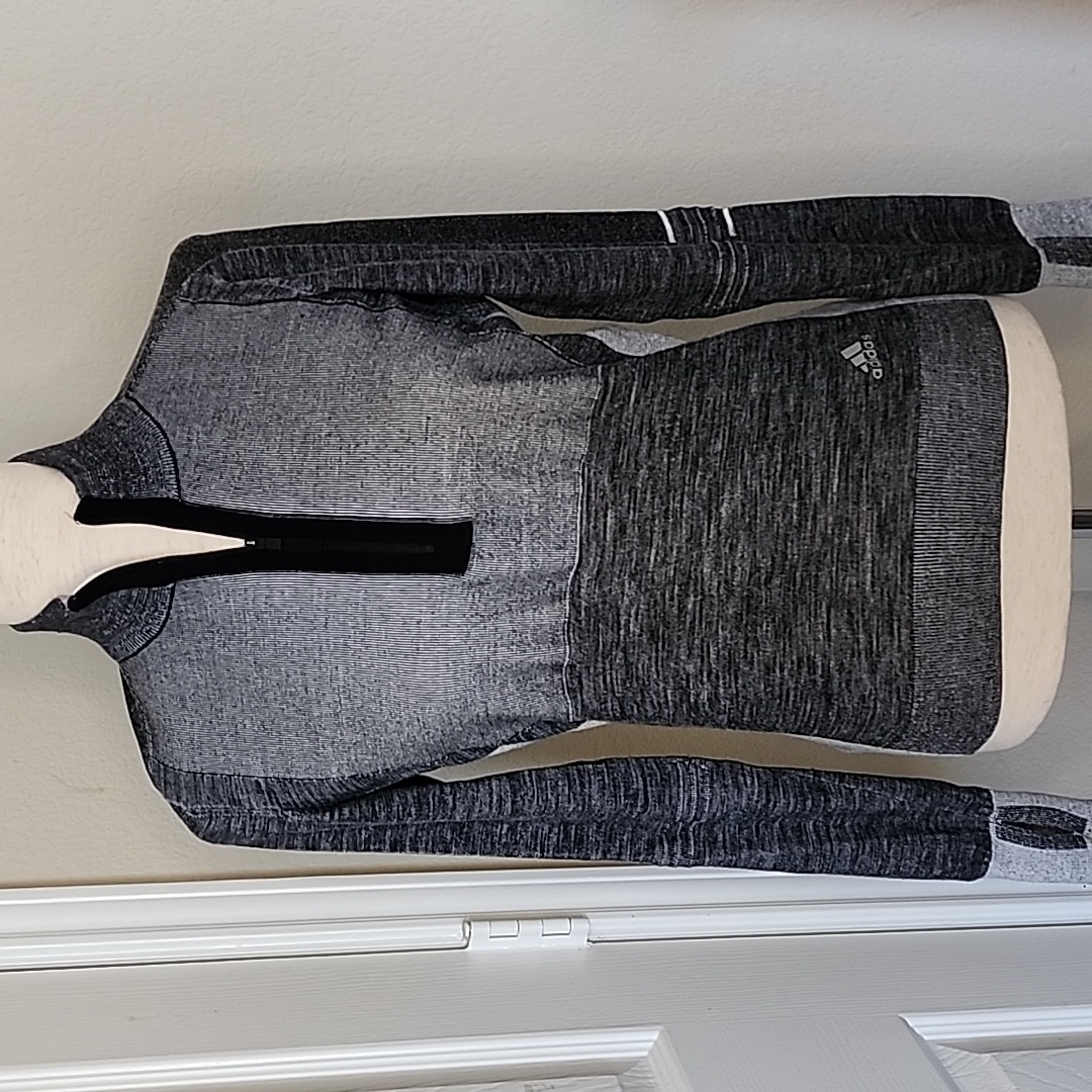 Adidas Sweaters | Adidas Running Prime Knit Quarter Zip Gray Sweater | Color: Black/Gray | Size: M