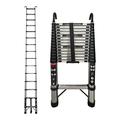 LMstarz 4.4M Telescopic Ladder with Hooks 14.5FT Multi-Purpose Stainless Steel Telescoping Extendable Portable Sturdy Loft EN131 Standard for Draw Wall Replace Bulb Clean Window Repair Roof Silver