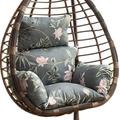 Gidenfly Patio Wicker Hanging Chair Cushion, Hanging Egg Chair Cushion, Washable Rocking Chair Cushion, Patio Hanging Chair Cushion, Garden Hanging Basket Chair Seat (Cushion Only)