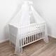 Baby Comfort Nursery Chiffon Canopy/Tulle Drape 370x180cm + Free Standing Metal Holder (Plain White)