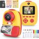 Instant Print Camera for Kids, Digital Camera for Kids with Zero Ink Print Paper, 1080P Video Photo Recorder Toddler Selfie Camera with 32G TF Card & Color Pens for DIY, Gift for Girls Boys Ages 3-14