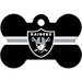 Oakland Raiders NFL Bone Personalized Engraved Pet ID Tag, Large, Black