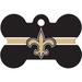 New Orleans Saints NFL Bone Personalized Engraved Pet ID Tag, Large, Black