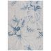 Blue/Gray 79 x 79 x 0.2 in Area Rug - Bay Isle Home™ Maxville Floral Machine Woven Polypropylene Indoor/Outdoor Area Rug in Gray/Navy | Wayfair