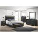 Mercer41 4-1_Giovanna Upholstered Tufted Panel Bedroom Set Upholstered in Black/Brown | 8.1 H x 82.1 W x 78.9 D in | Wayfair