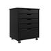 Hokku Designs Blanka 5 Drawer Rolling Storage Chest Solid Wood in Black/Brown | 25.4 H x 20.75 W x 15.4 D in | Wayfair