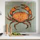 Crab Mural - Ocean Art - Orange Red Crab - Set of 16 Wall tiles - Chef Mural - Beach House Back Splash Tile - Feature Wall Tile Mural