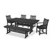POLYWOOD Traditional Garden 6-Piece Farmhouse Dining Set with Bench