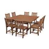 POLYWOOD Traditional Garden 9-Piece Farmhouse Dining Set