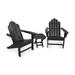 POLYWOOD Long Island 3-Piece Adirondack Chair Set, Slate Grey