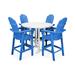 Vineyard Adirondack Chair 5-Piece Nautical Trestle Outdoor Bar Set with Table