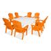 POLYWOOD Nautical Adirondack 9-Piece Trestle Dining Set