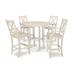 POLYWOOD Braxton 5-Piece Nautical Trestle Arm Chair Bar Set