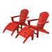 POLYWOOD South Beach 4-Piece Adirondack Chair and Ottoman Set